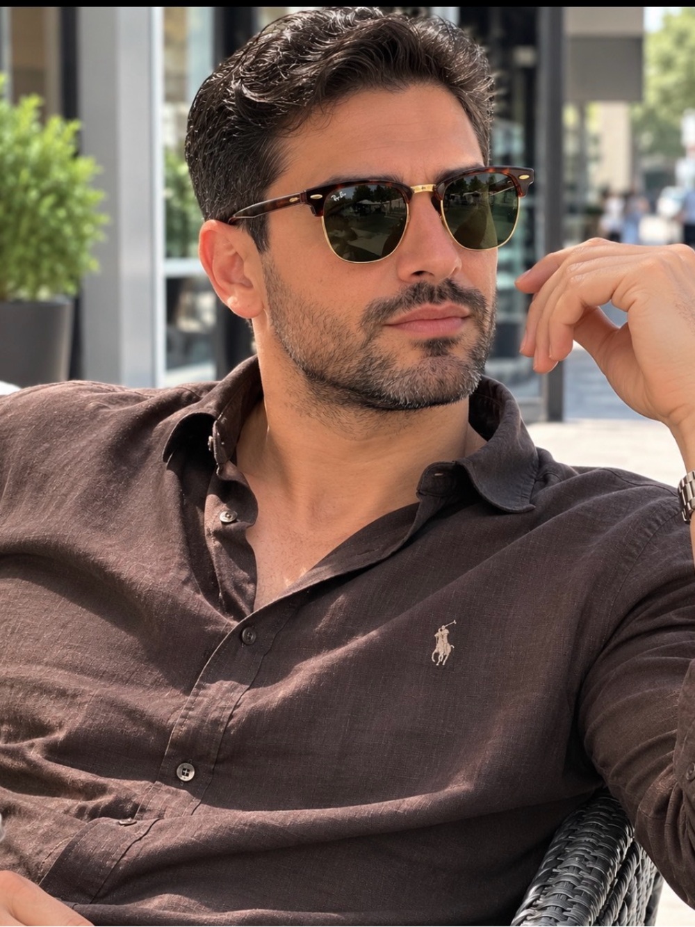 New Ray-Ban Clubmaster Sunglasses with Brown Case